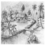 panduan cara meggambar pemandangan