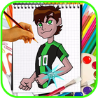 How to draw : ben 10 step by step ícone