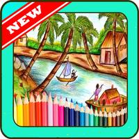 drawing beautiful scenery Plakat