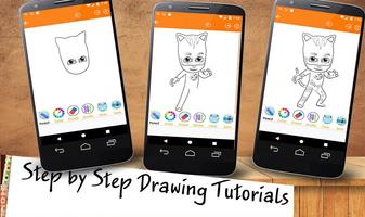 How To Draw Pj Masks Characters captura de pantalla 1