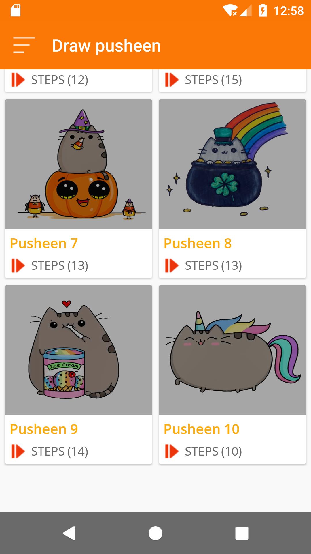 Cute Pusheen Cat Drawing