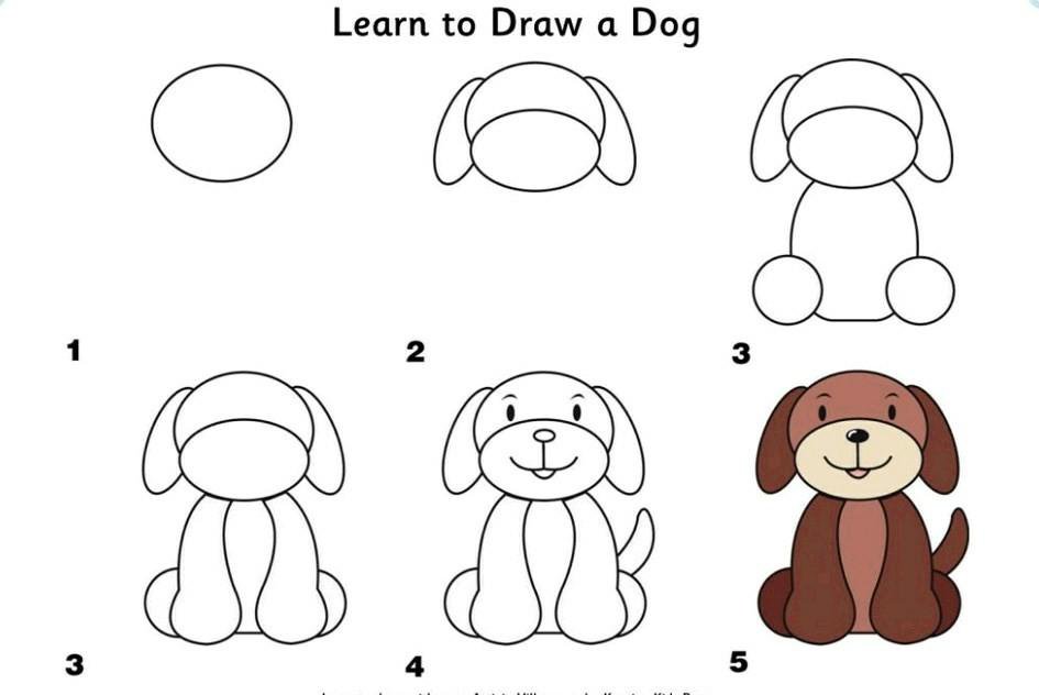 Схема кидс. Пошаговое рисование для детей. Поэтапное рисование собаки для детей. Поэтано рисование собаки. Схема рисования собаки для детей.