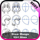 dibujo idea de anime girl - para principiantes icono