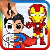 How to draw chibi super hero ไอคอน