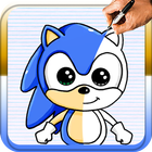 How to draw Sonic the Hedgehog icône