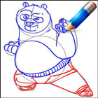 Draw Kung Fu Kicking Panda-icoon