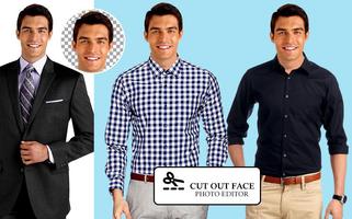 Men Formal Shirt Dual Photo Suit Editor Affiche