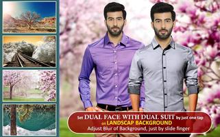 Men Formal Shirt Dual Photo Suit Editor syot layar 2