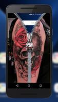 Tattoo Skull Lock ~ Zipper Lock Screen スクリーンショット 2