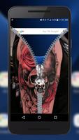 برنامه‌نما Tattoo Skull Lock ~ Zipper Lock Screen عکس از صفحه