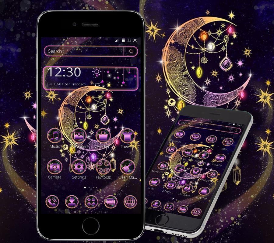 Dream Violet Moon Night Theme For Android Apk Download - diy moon face v1 and 2 roblox