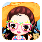 Cute girls seaside travel - dressup games for kids icône