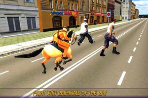 gangster cheval vs police de la ville Affiche