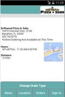 Driftwood Pizza & Subs capture d'écran 1