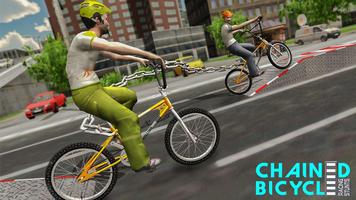 疯狂的链式自行车赛车特技：免费游戏3D 截图 1