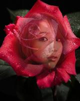 red rose frame transparent 포스터