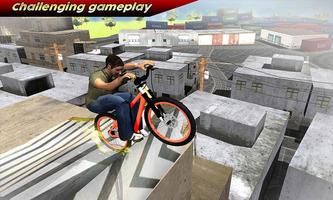 پوستر Rooftop Stunt Man Bike Rider