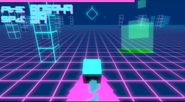 Neon Cube Rider 3D Poster