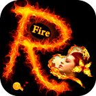Fire Text Photo Frame icon