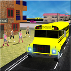 Modern City School Bus Driver Zeichen