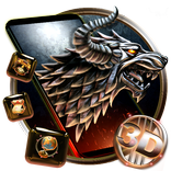3D Evil Fire Wolf Theme