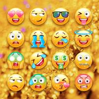 Kiwi Keyboard Glitter Golden emoji capture d'écran 3