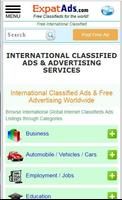 Free International Classifieds Ad App ExpatAds.com Affiche