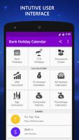 Bank Holiday Calendar Affiche