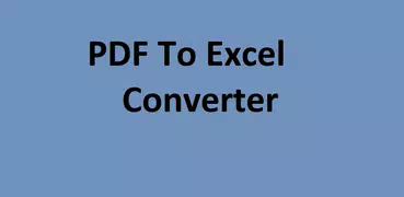 PDF To Excel Converter