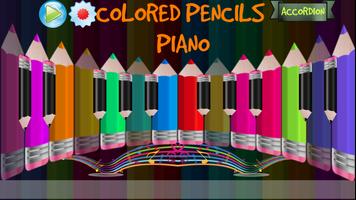 Colored Pencils Piano Affiche