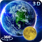 3D Earth & Moon Live Wallpaper 3D Parallax Theme icône