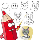 easy animal drawings step by step icône