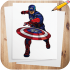 How to Draw Captain America Characters أيقونة