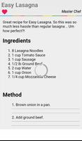 Easy Lasagna Recipes Complete capture d'écran 2