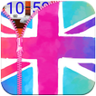 UK Flag Zipper Lock App