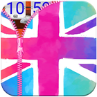 UK Flag Zipper Lock App ikon