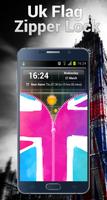 UK Flag Zipper Lock App Affiche
