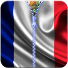 France Flag Zipper Lock App icône