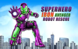 Iron Superhero flying Robot - City Rescue Mission ポスター