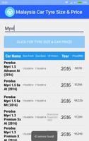 Malaysia Car Tyre Size & Price Affiche