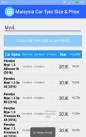 Malaysia Car Tyre Size & Price poster