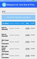 Malaysia Car Tyre Size & Price capture d'écran 2