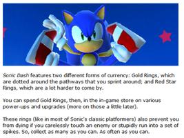 1 Schermata Guide Sonic Dash