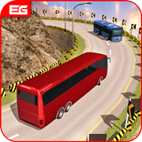 Offroad Bus Fahren Hügel Steigen Berg Zeichen