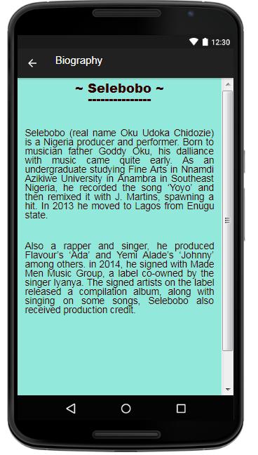 Selebobo Lyrics Music capture d'écran 2.