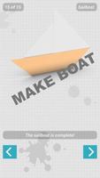Origami Boat 3D Paper Folding الملصق