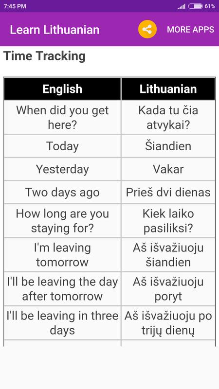 Learn Lithuanian For Android Apk Learn Lithuanian Poster Screenshot 1 2