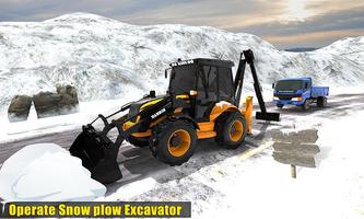 Snow Heavy Excavator Rescue Affiche