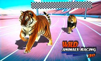 Wildtiere Rennen 3D Plakat