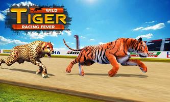 Wild tijger racing koorts 3D-poster
